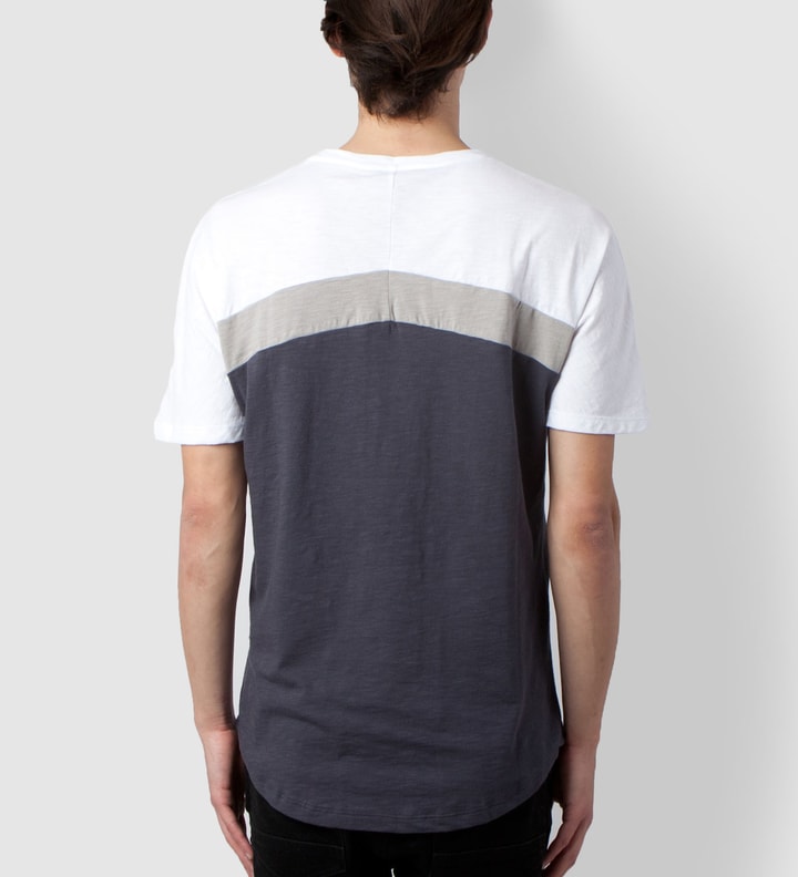 White & Grey Color Block Kimono Sleeve T-Shirt Placeholder Image