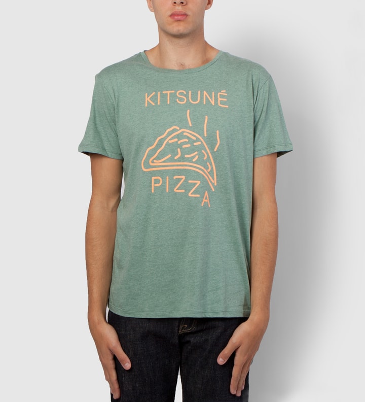 Melange Turquoise/Orange Pizza T-Shirt   Placeholder Image