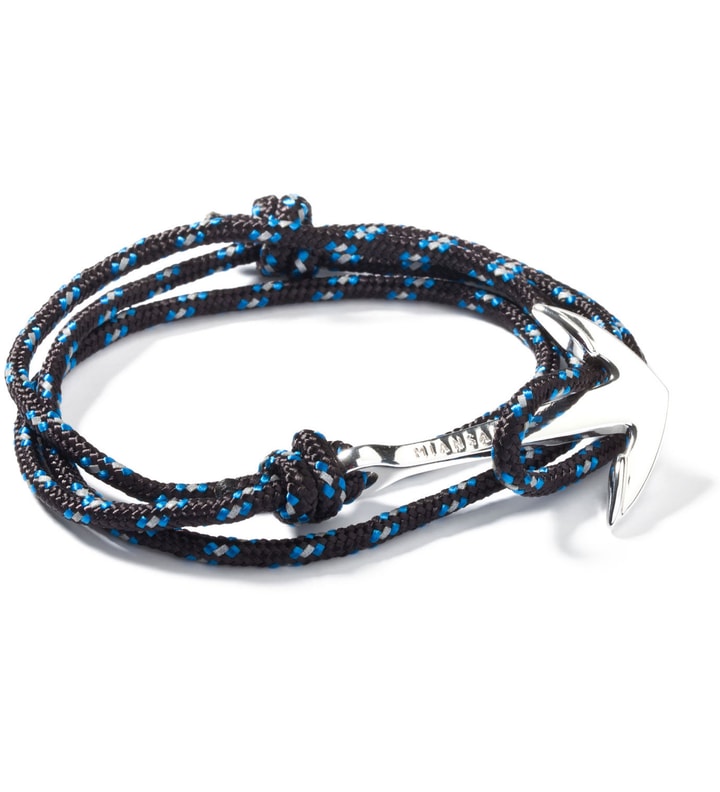 Black/ Blue Silver Tone Anchor Rope Bracelet Placeholder Image