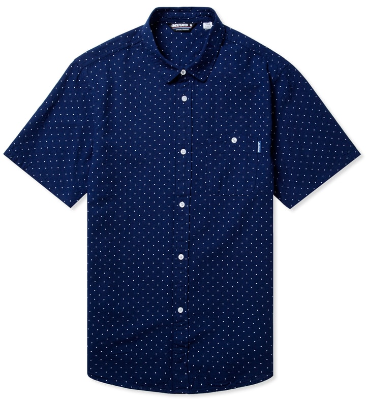 Navy Dot Button Up Shirt  Placeholder Image