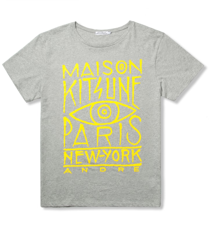 Melange Grey/Lemon Maison Kitsune Paris New York Andre T-Shirt Placeholder Image