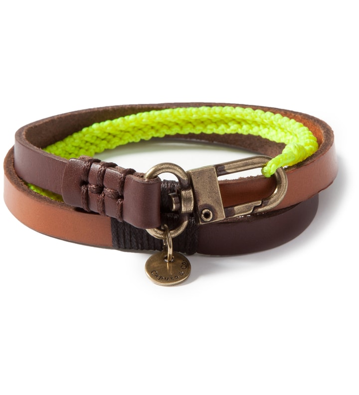Lime Triple Wrap Leather/Waxed Cord Bracelet Placeholder Image