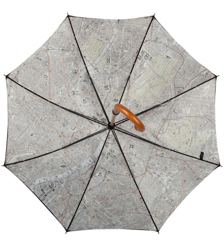 Black Vintage Map-Lined Umbrella Placeholder Image