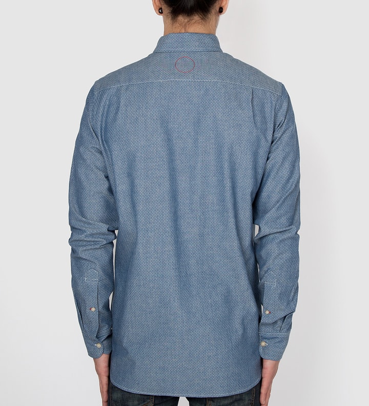 Navy Japanese Needle Out Chambray Shirt Placeholder Image