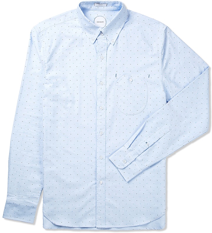 Light Blue Japanese Polka Dot Oxford Shirt Placeholder Image