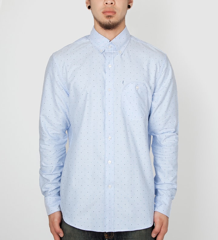 Light Blue Japanese Polka Dot Oxford Shirt Placeholder Image