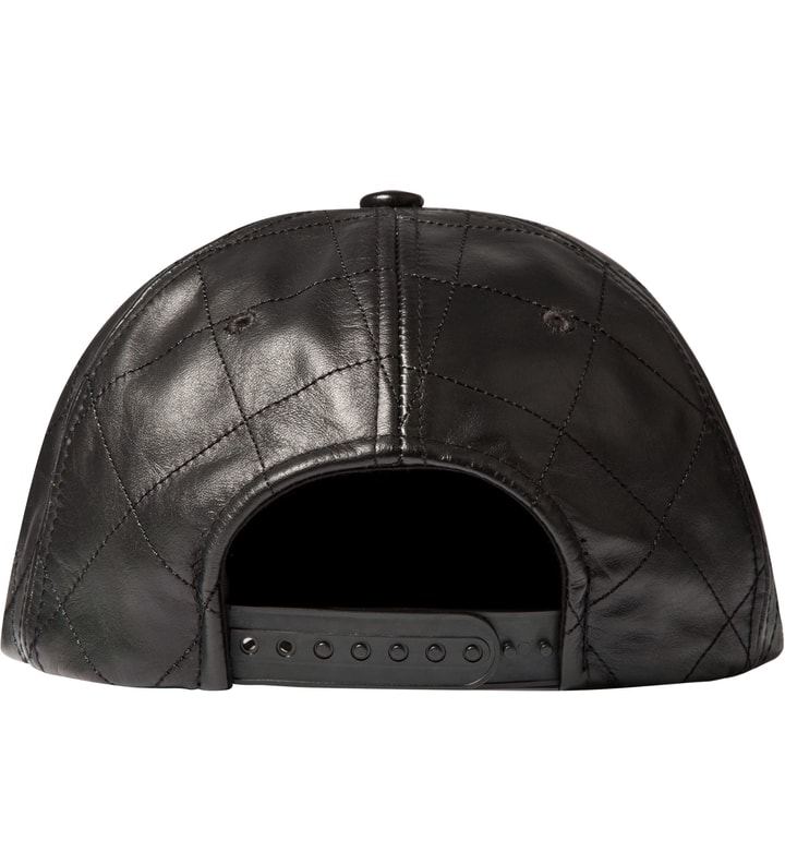 Black Quilted Leather Hat Placeholder Image