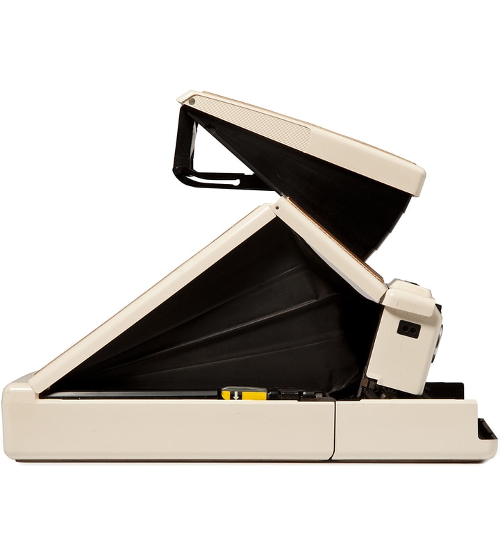 Brown Leather On White Body Refurbished Vintage Polaroid SX-70 Camera Placeholder Image