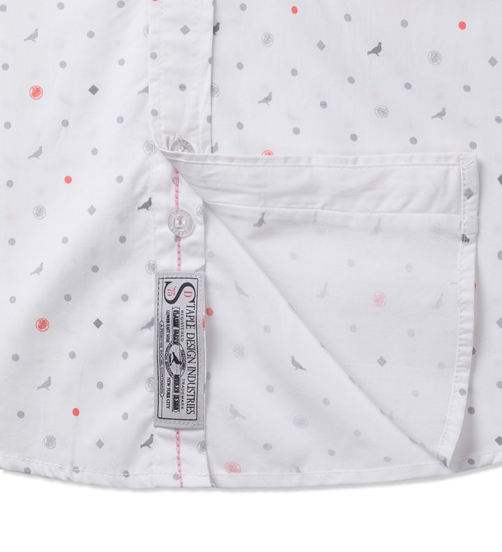 White Universe Button Down Shirt Placeholder Image