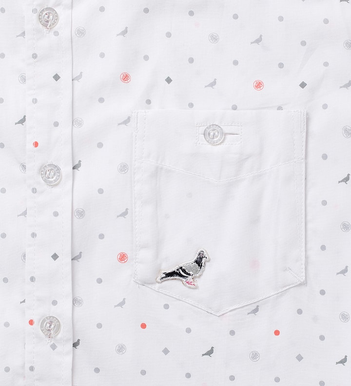 White Universe Button Down Shirt Placeholder Image