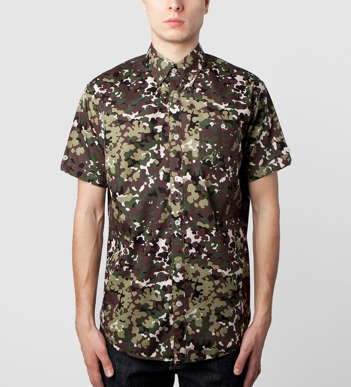 Olive Pigeon Camo Button Down Shirt Placeholder Image