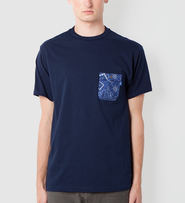 Navy Blue Blue Bandana Chief Pocket T-Shirt Placeholder Image