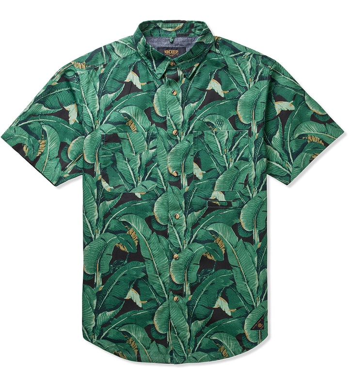 Black Banana Leaf Tropics Button Down Placeholder Image