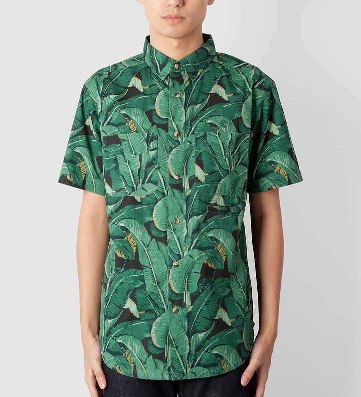 Black Banana Leaf Tropics Button Down Placeholder Image