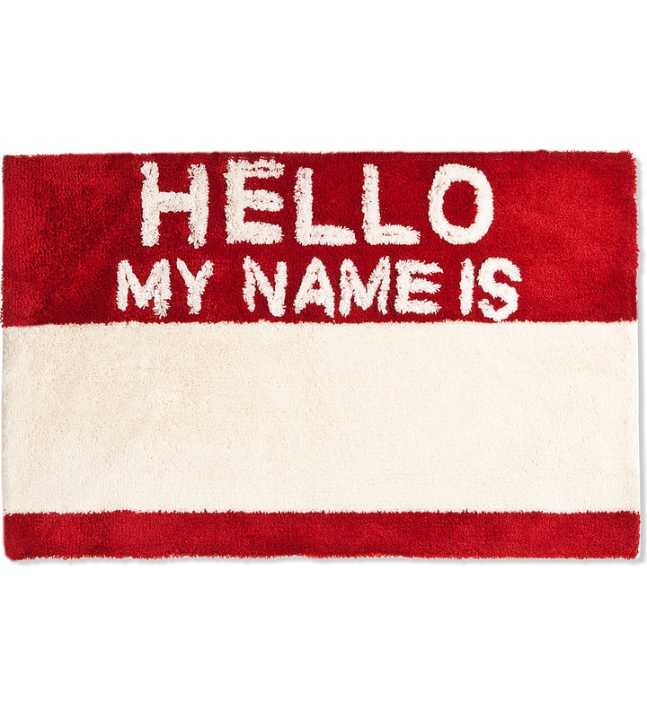 Red Hello My Name Is Rug Placeholder Image