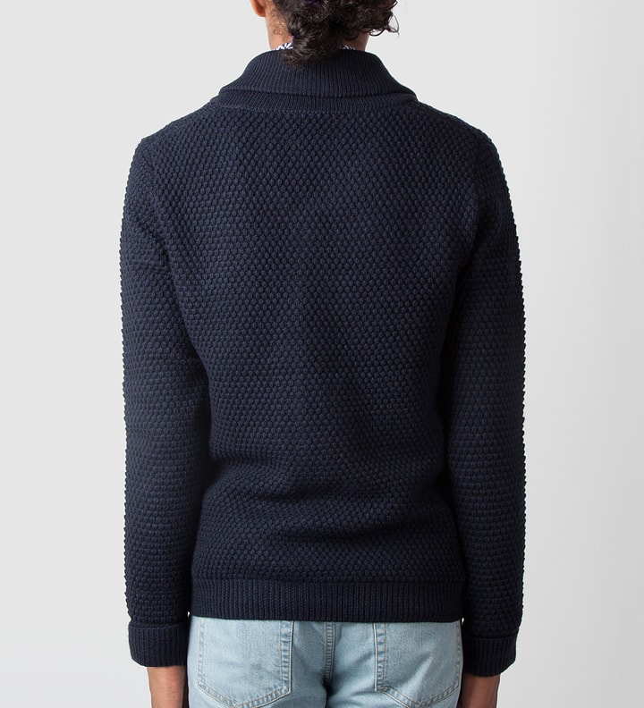 Heather Navy Blue Shawl Collar Cardigan Placeholder Image
