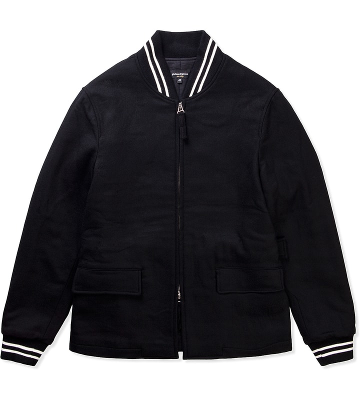 Black Cinched Waist Varsity Jacket Placeholder Image