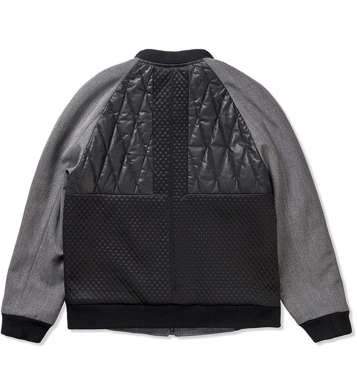 Grey/Black Multi Textured Bomber Placeholder Image