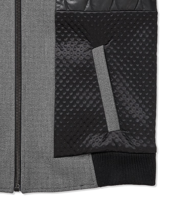 Grey/Black Multi Textured Bomber Placeholder Image