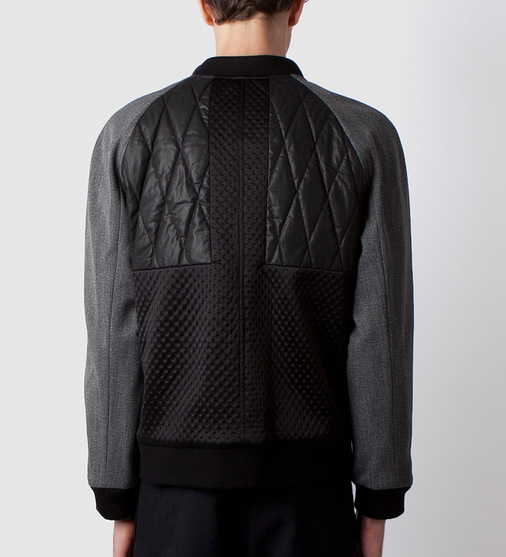 Grey/Black Multi Textured Bomber Placeholder Image
