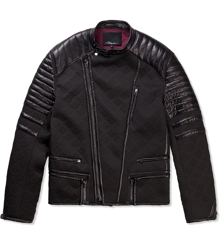 Black Padded Moto Cross Jacket w/ Waist Harness Placeholder Image