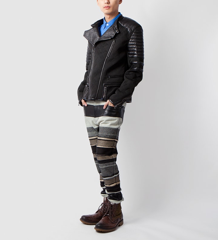 Black Padded Moto Cross Jacket w/ Waist Harness Placeholder Image