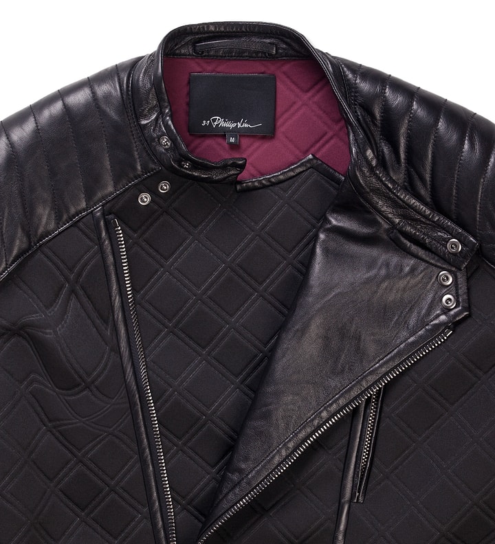 Black Padded Moto Cross Jacket w/ Waist Harness Placeholder Image