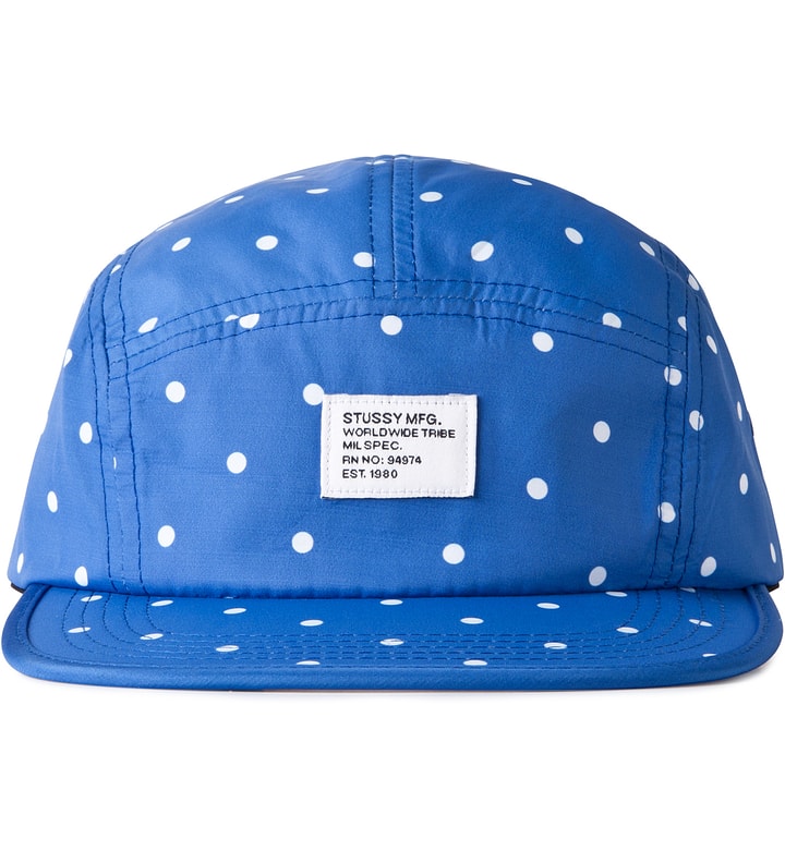 Blue Polka Dot Camp Cap  Placeholder Image