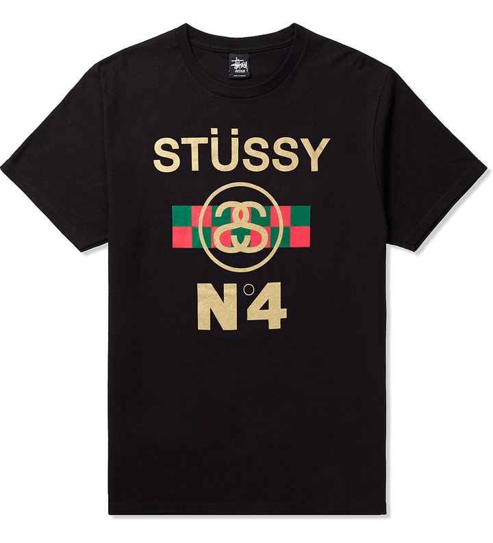 Black Stussy No. 4 Check T-Shirt Placeholder Image