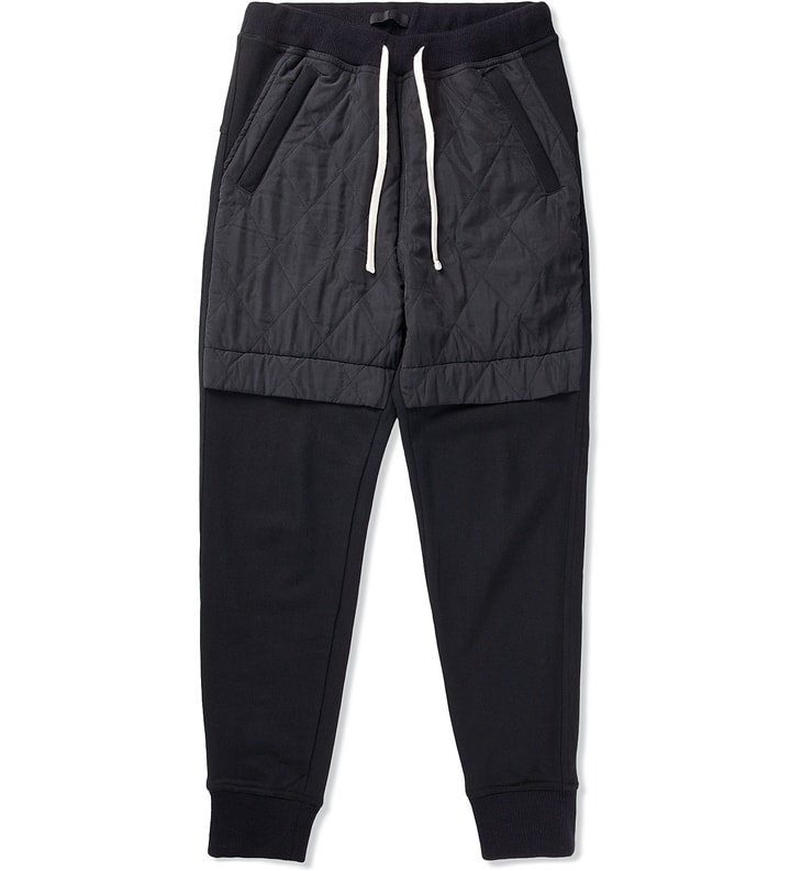 Black Quilted Sweatpants  Placeholder Image