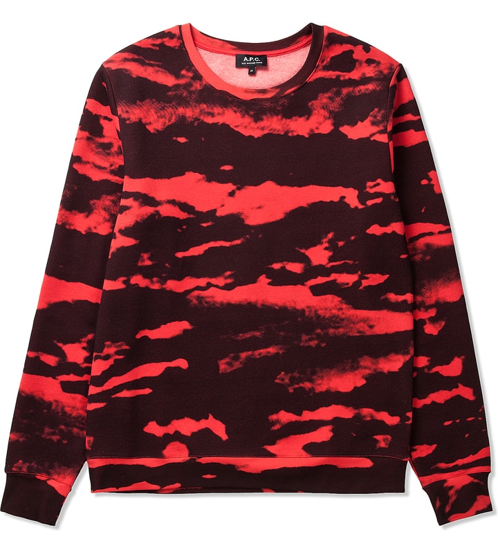 Dark Red Basic Allover Print Sweatshirt Placeholder Image