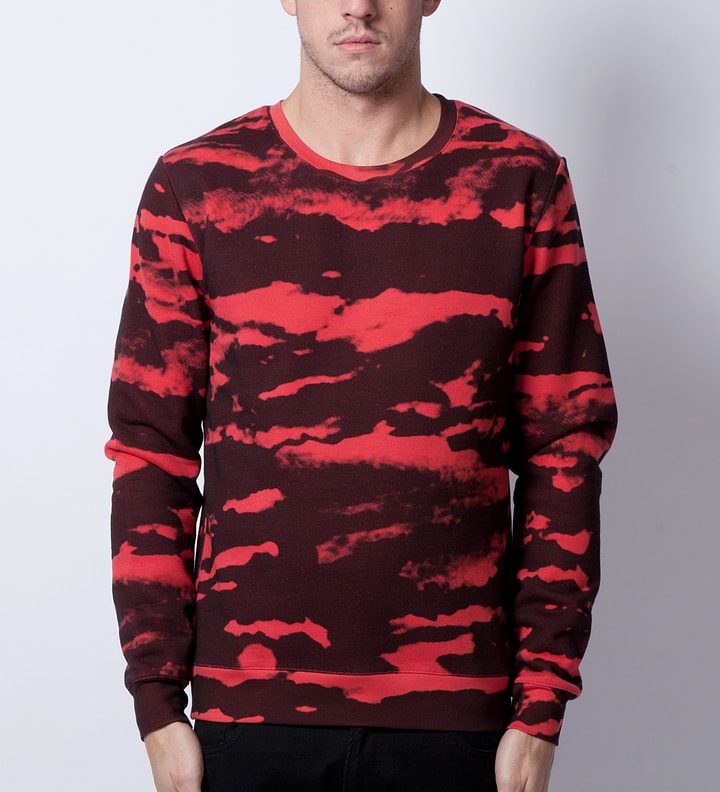 Dark Red Basic Allover Print Sweatshirt Placeholder Image