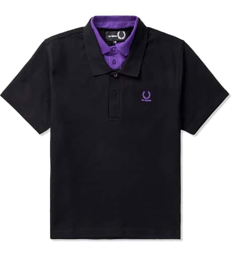 Raf Simons x Fred Perry - Black Oversized Shirt W/ Double Collar 