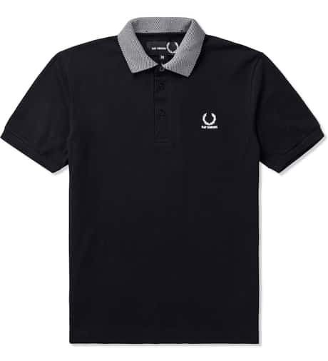 Raf Simons x Fred Perry - Black Shirt With Checkerboard Collar 