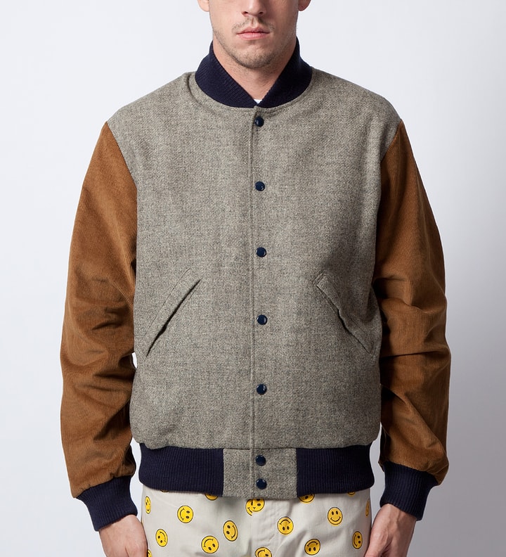 Oxford Grey Wool Varsity Jacket Placeholder Image