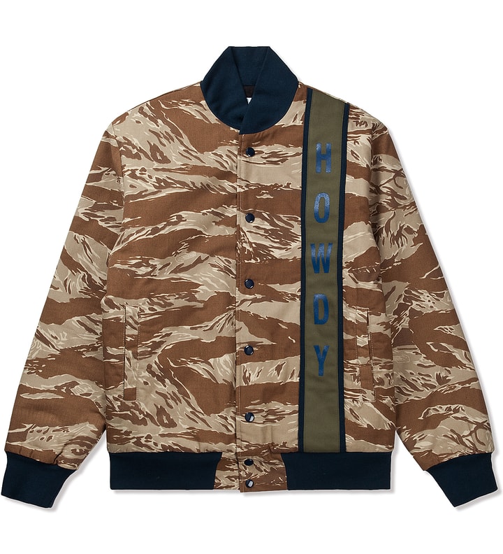 Tiger Camo Howdy Baseball Jacket Placeholder Image