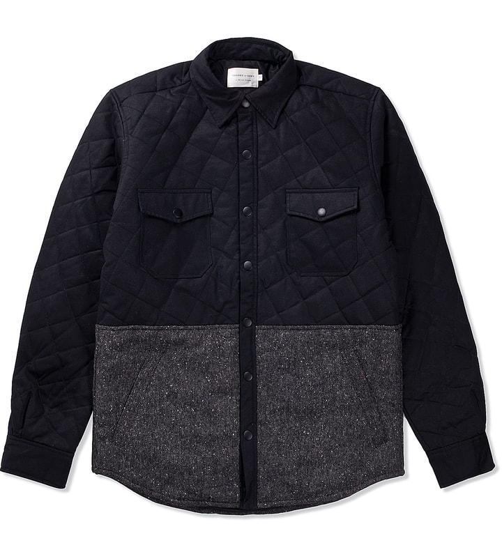 CK Waxed Twill & K56 Grey Speckled Twill Quilted Shirt Jacket Placeholder Image