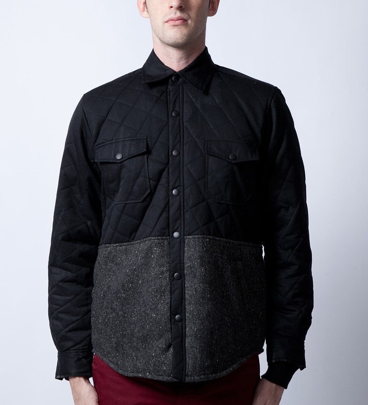 CK Waxed Twill & K56 Grey Speckled Twill Quilted Shirt Jacket Placeholder Image