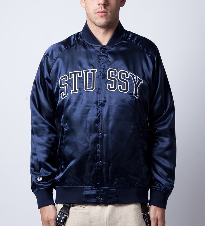 Navy Sport Satin Jacket Placeholder Image