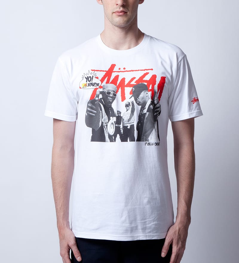 Public Enemy” STUSSY Yo! RAPS プリント Tシャツ Stussy Yo MTV Raps 
