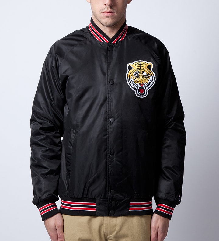 Black Tiger Satin Snap Jacket Placeholder Image