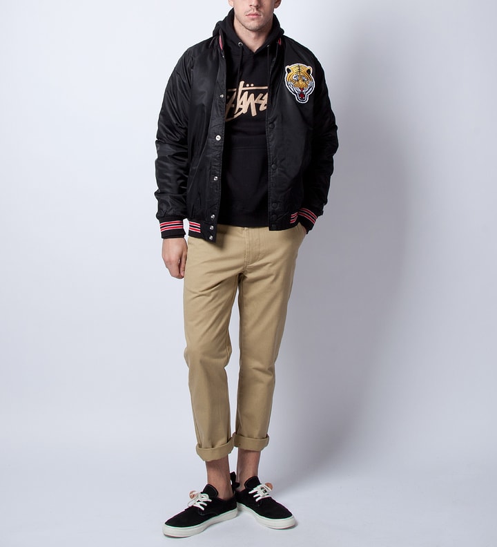 Black Tiger Satin Snap Jacket Placeholder Image