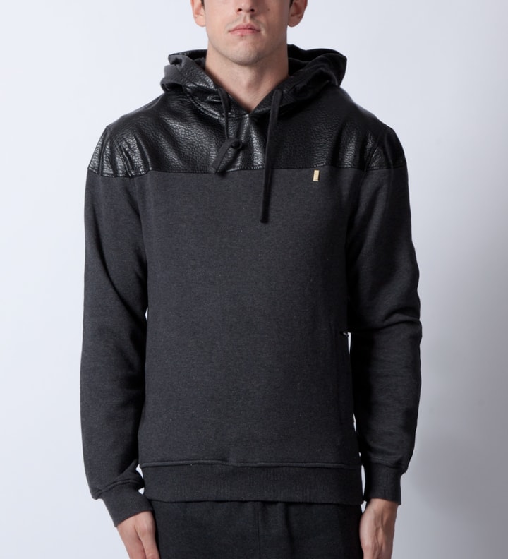 Black Heather Python Leather Hoodie Placeholder Image