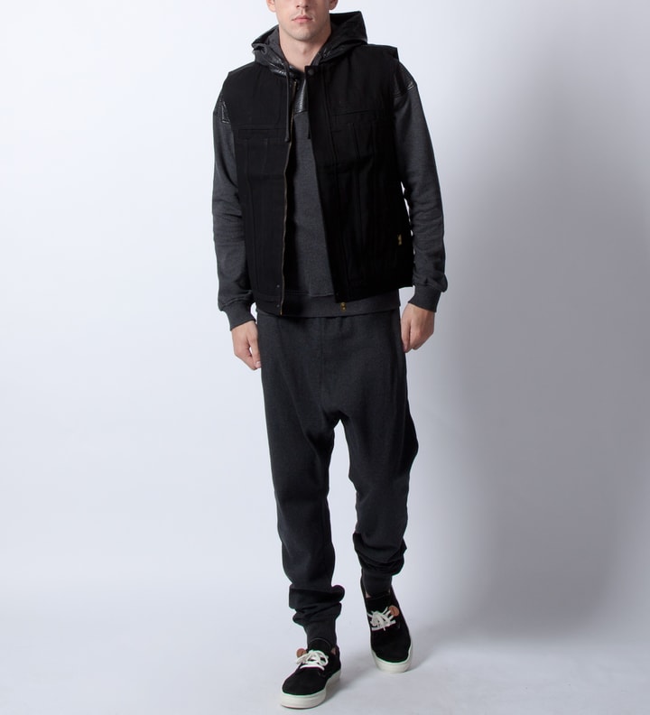 Black Heather Python Leather Hoodie Placeholder Image