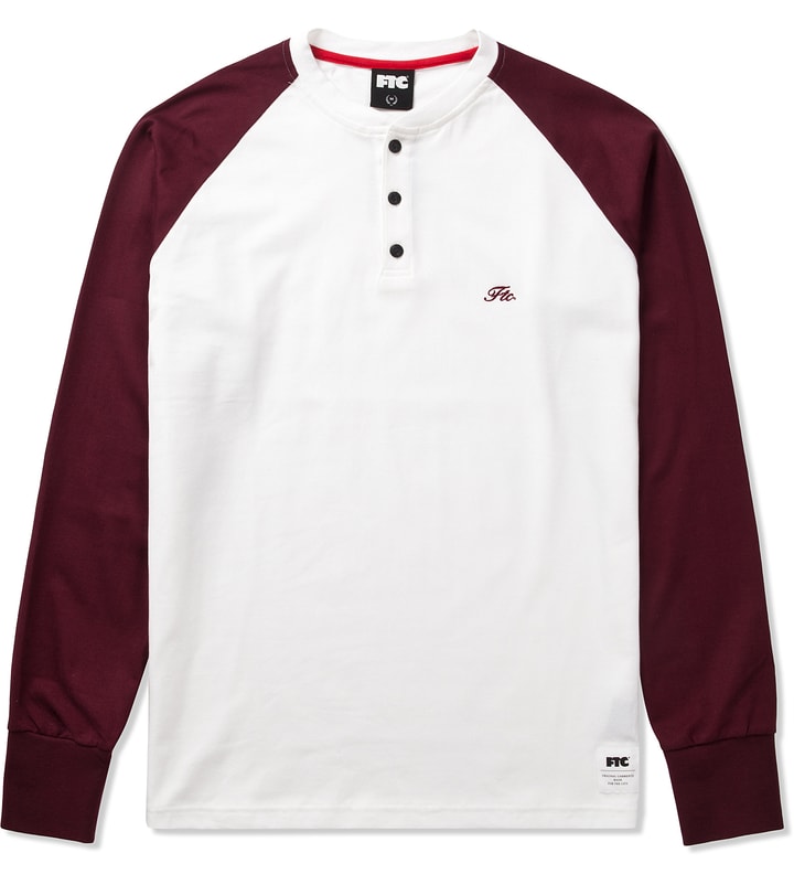 Burgundy L/S Raglan Henley Shirt  Placeholder Image