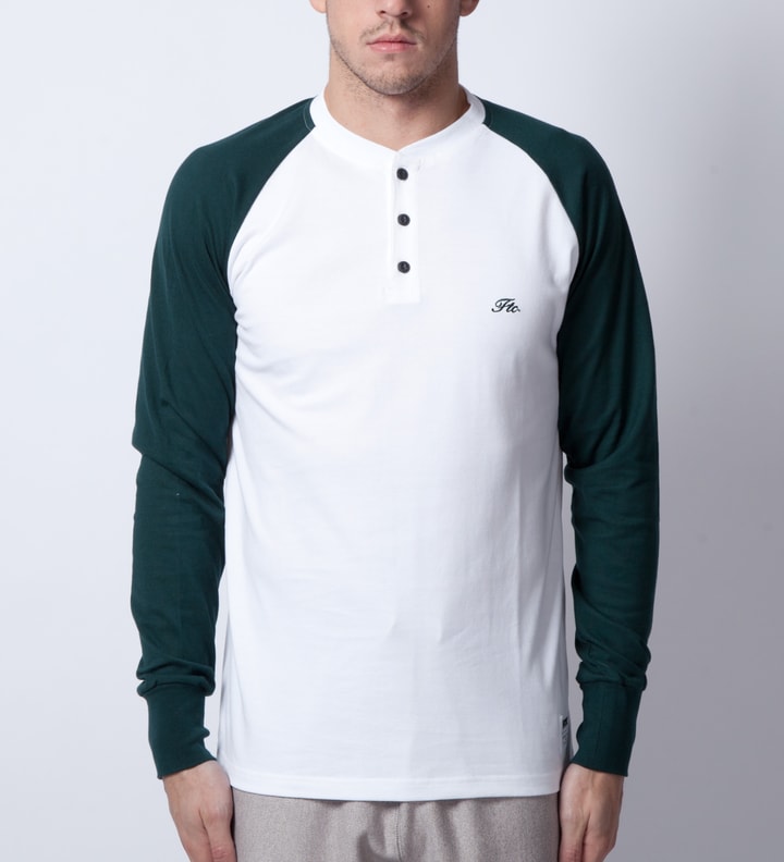 Green L/S Raglan Henley Shirt  Placeholder Image