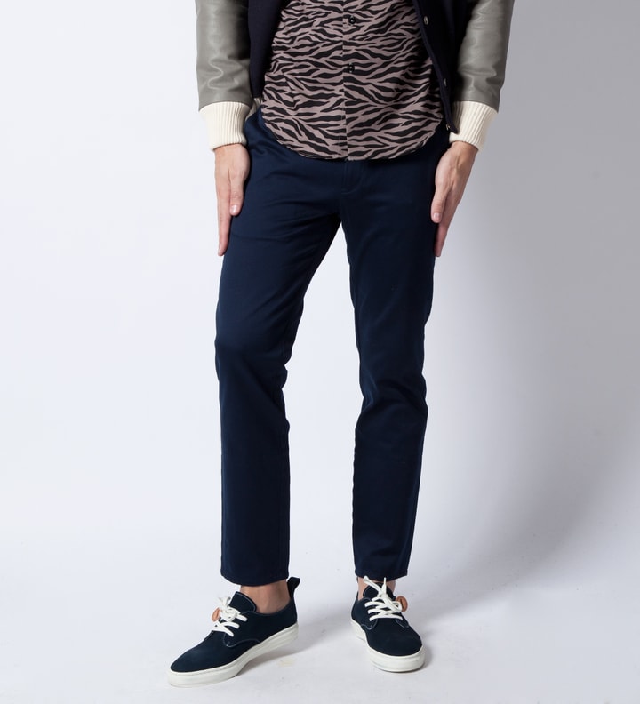 Navy Check Chino Pants  Placeholder Image