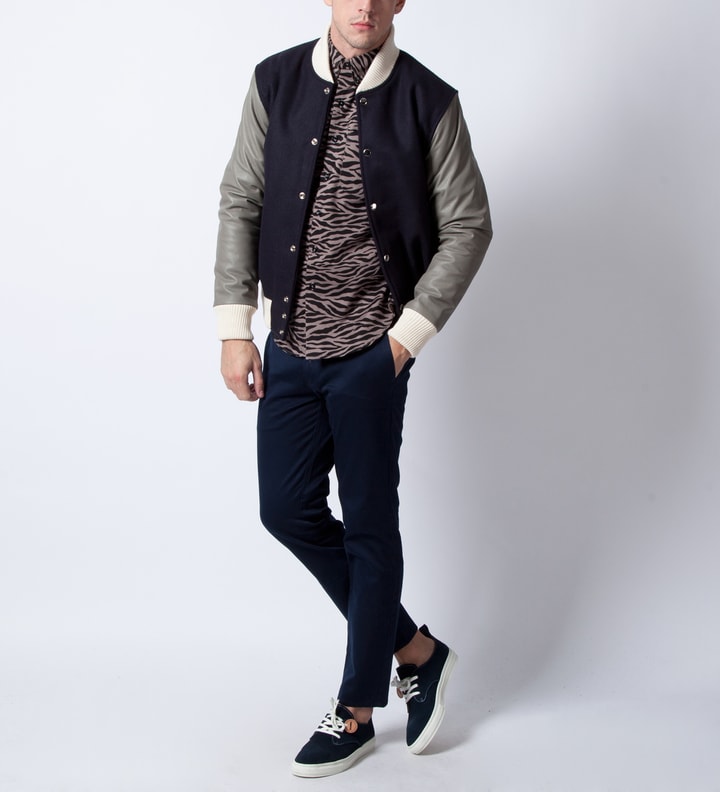 Navy Check Chino Pants  Placeholder Image