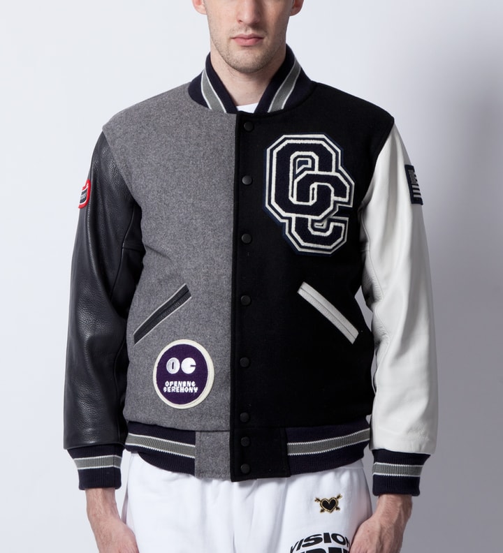 Black/White Reno Varsity Jacket  Placeholder Image