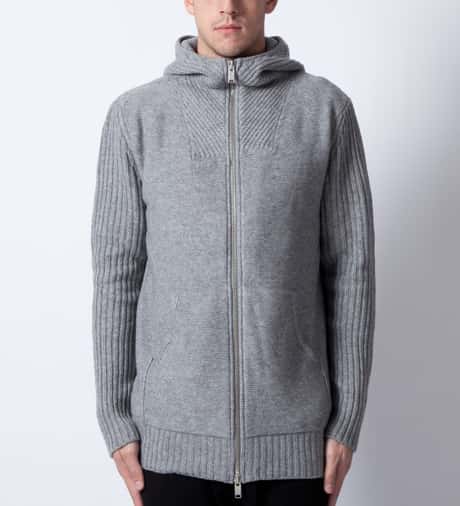 SILENT DAMIR DOMA - Grey Kaio MNS Knit Hoodie | HBX